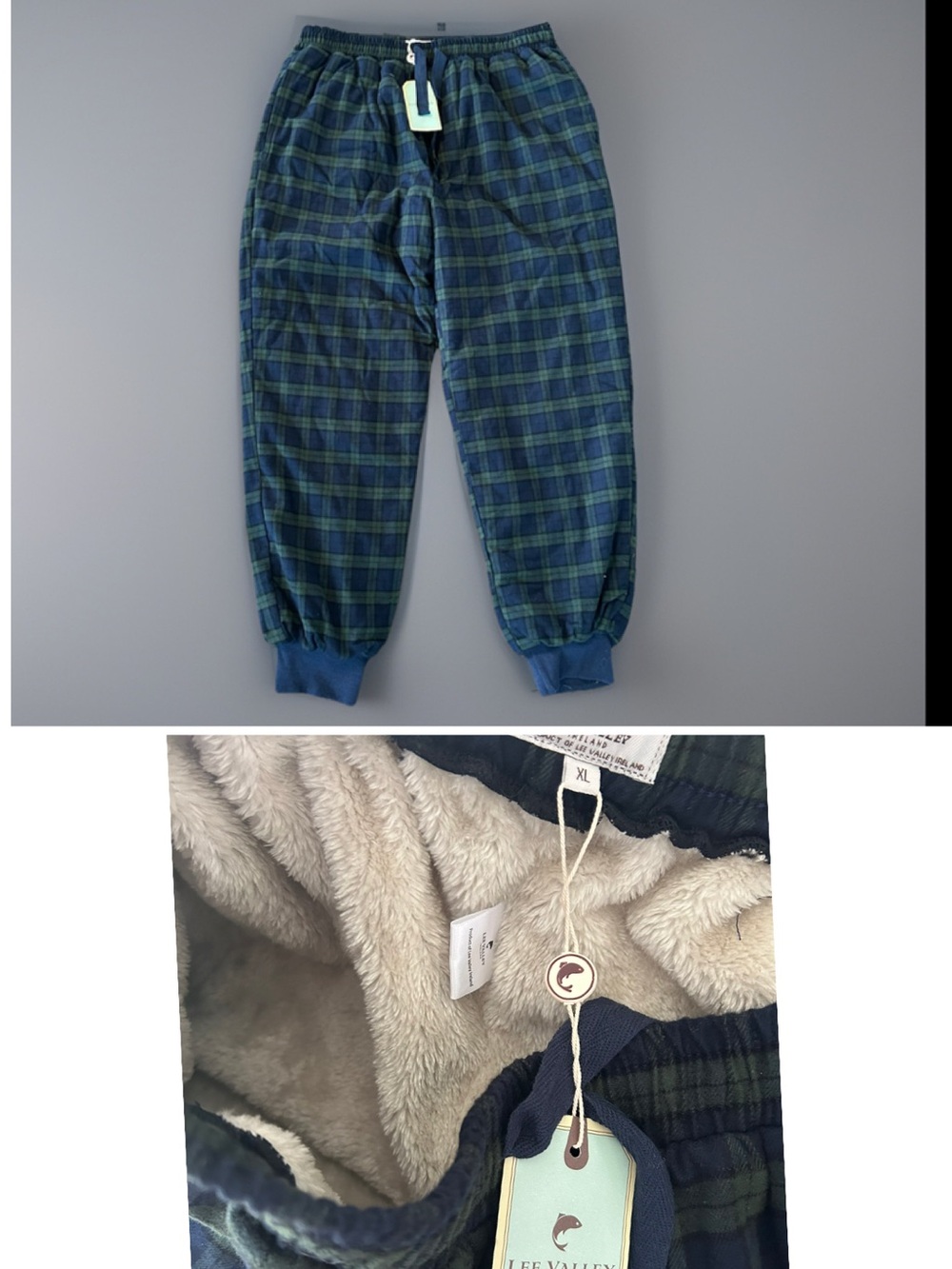 Lee Valley Ireland Flannel Thick Lined Lounge Pants Mens Tartan Plaid NEW NWT XL